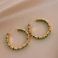 Emerald Green Crystal Hoops – Esme