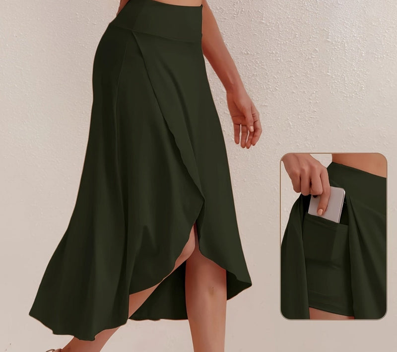 Sportlicher Rock mit hoher Taille und asymmetrischem Schnitt – Alexia