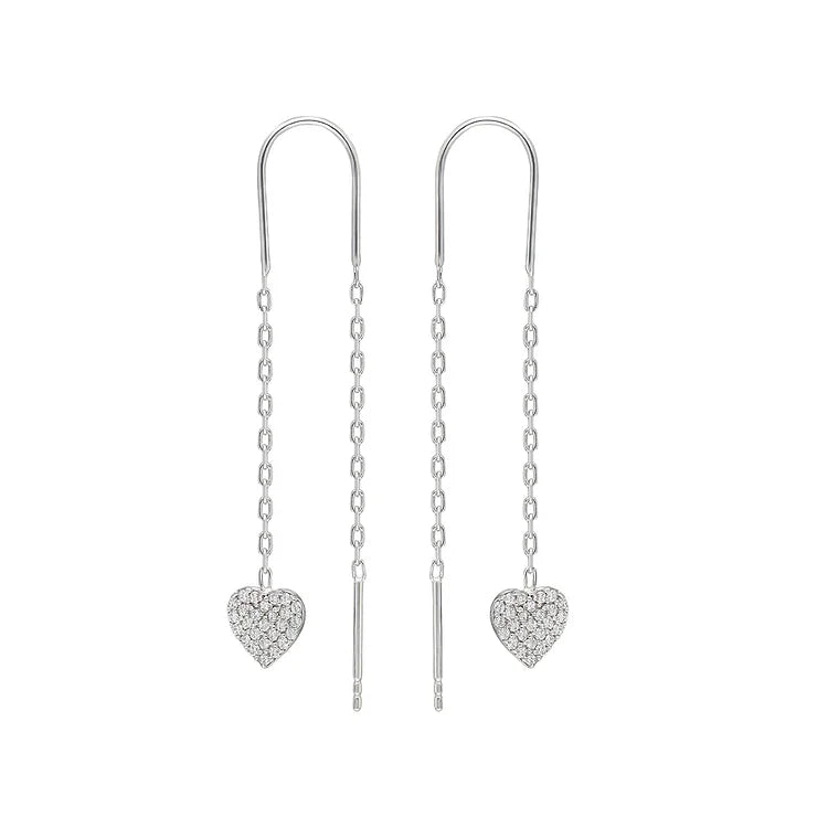 Double Heart Chain Earrings – Valencia