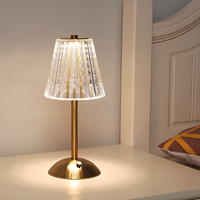 Lámpara de mesa de cristal dorado - Aurora Luxe