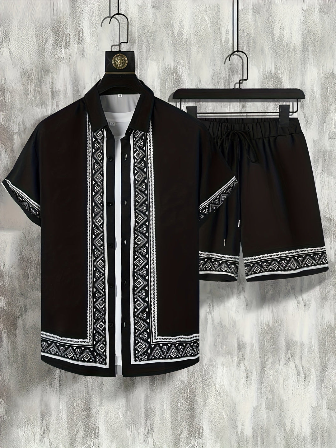 Boho Summer Set Men Two-Piece Shirt and Shorts Relaxed - Malik