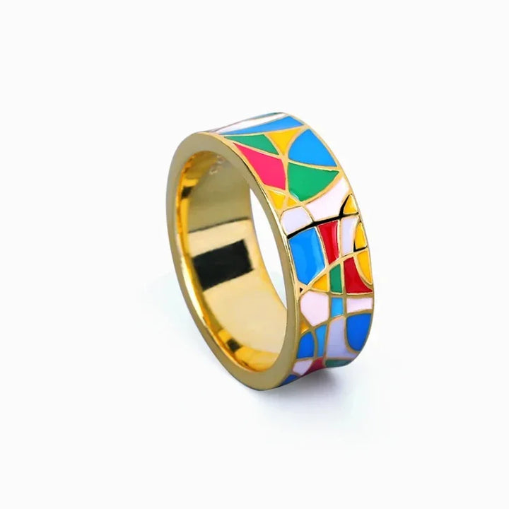 Klassisk emalje zirkonia ring – Nadia