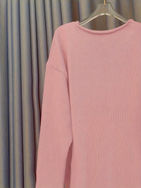 Women's Oversized V-Neck Sweater with Pattern – Alenia
