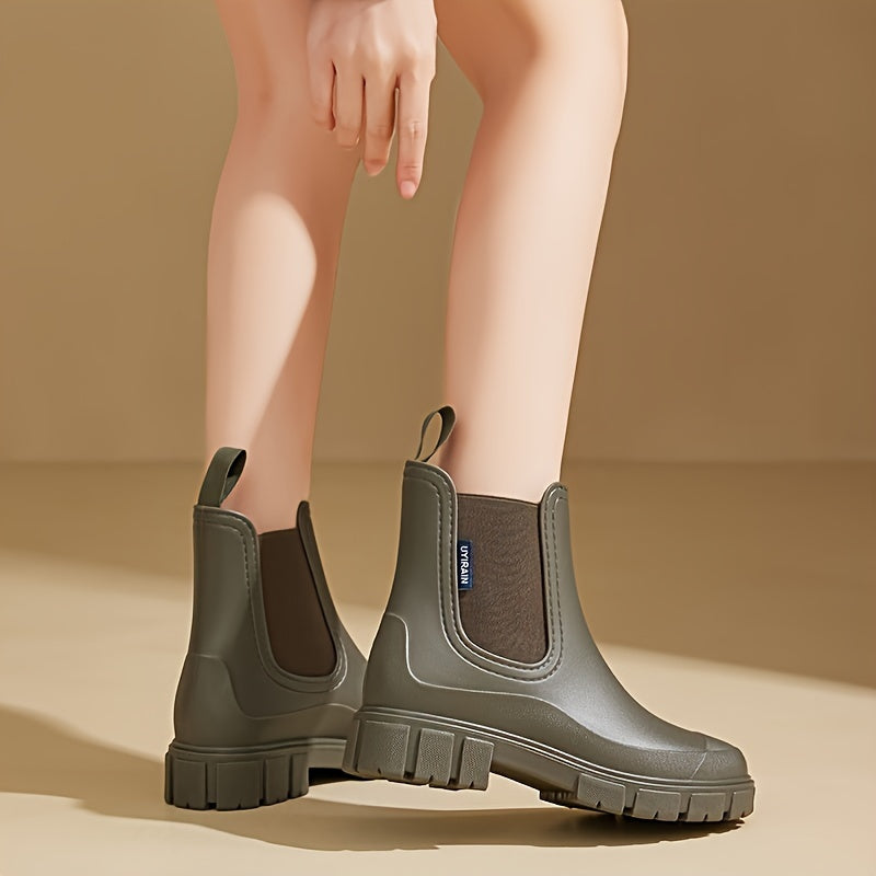 Botas de lluvia para mujer, media caña, impermeables con suela antideslizante – Selora