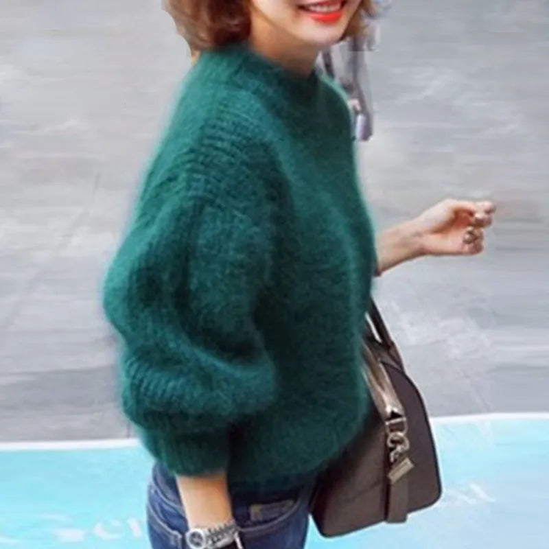 Casual Angora Knit Women's Sweater - Livia