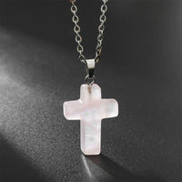 Necklace with Cross made of Natural Gemstones – Seraphina
