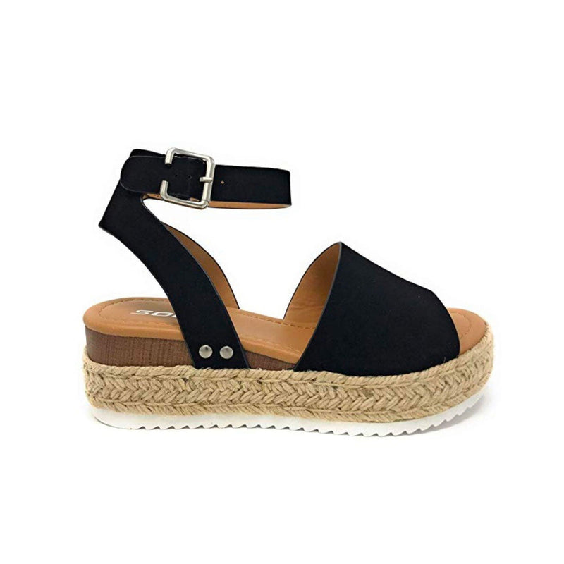 Women's Platform Espadrille Sandals with Wedge Heel & Straps – Livia