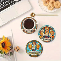 Wood Coaster Set (2×8 Pieces) – BeerGirl Oktoberfest 2025