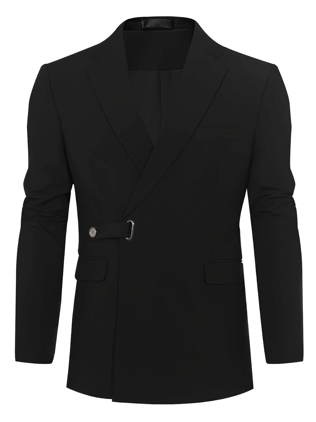 Schwarzes Herren-Sakko, einreihig, elegantes Design, Anzugjacke für formelle Anlässe.