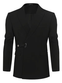 Schwarzes Herren-Sakko, einreihig, elegantes Design, Anzugjacke für formelle Anlässe.