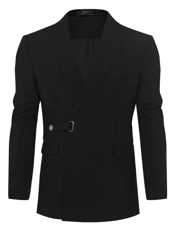 Schwarzes Herren-Sakko, einreihig, elegantes Design, Anzugjacke für formelle Anlässe.