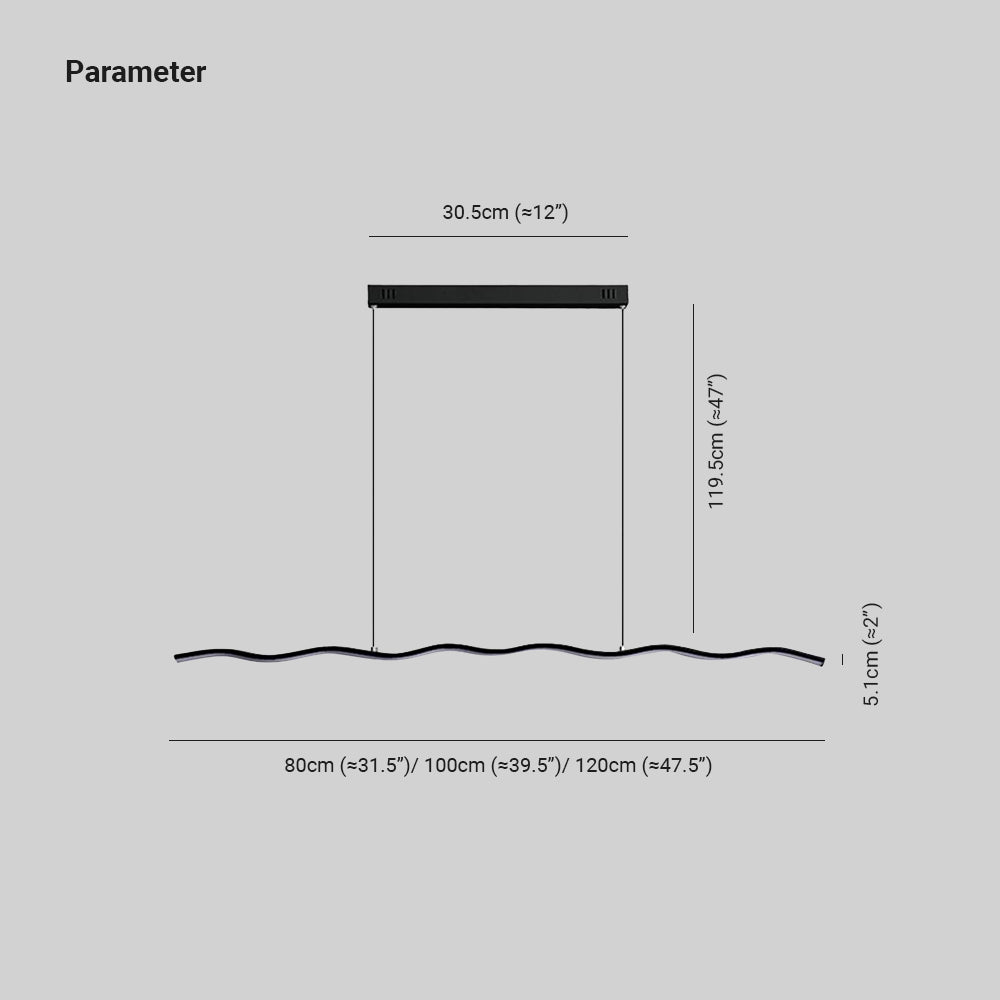 LED-pendellampe med moderne bølgelinje-design – WaveGlow