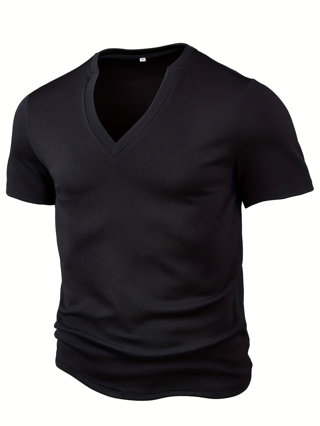 Herren T-Shirt mit tiefem V-Ausschnitt und Struktur – Rafael