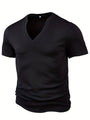 Herren T-Shirt mit tiefem V-Ausschnitt und Struktur – Rafael
