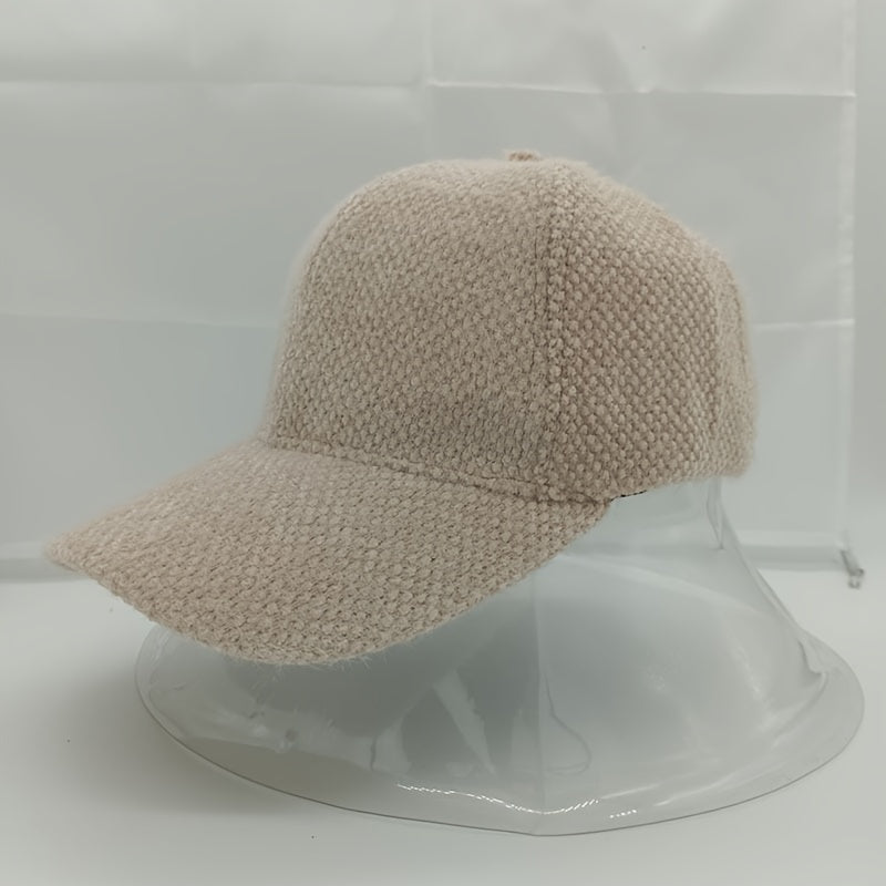 Varm dame baseballcaps med imitasjonspels for høst og vinter – Lorena