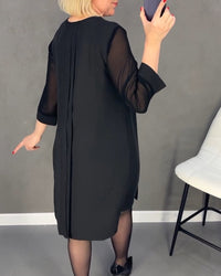 Elegant shift dress with mesh details – Gabrielle