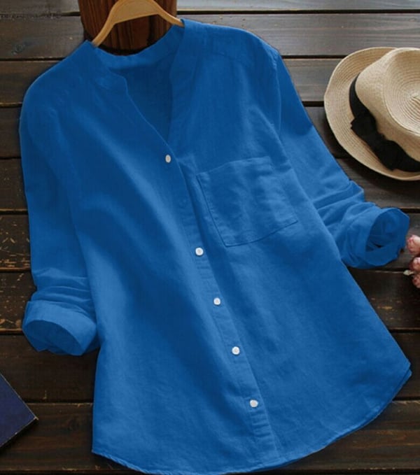Women's Linen Shirt with Long Sleeves – Isla