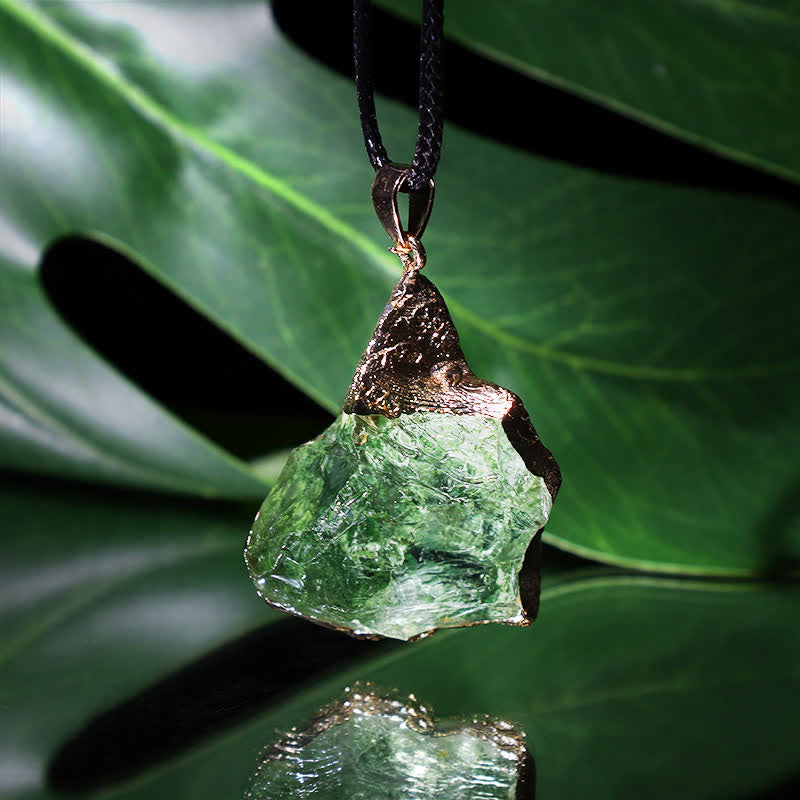Fine Natural Moldavite Necklace – Lyra