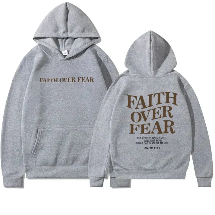 Unisex Hoodie "Faith Over Fear" Psalm 118:6 – Faithmore