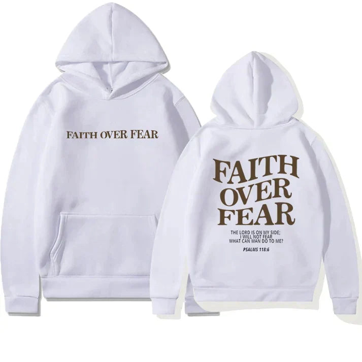 Unisex Hoodie "Faith Over Fear" Psalm 118:6 – Faithmore