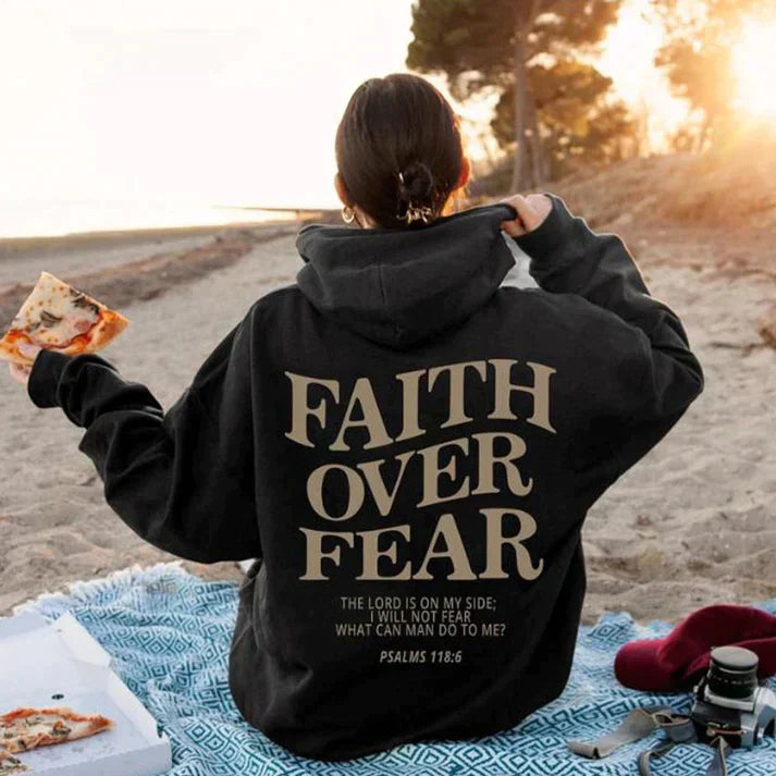 Unisex Hoodie "Faith Over Fear" Psalm 118:6 – Faithmore