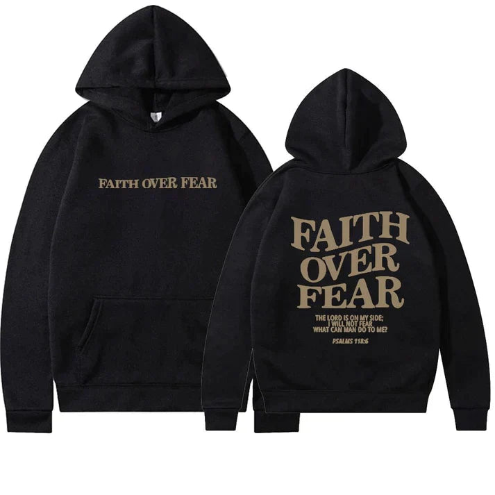 Unisex Hoodie "Faith Over Fear" Psalm 118:6 – Faithmore