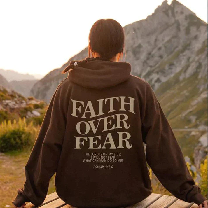 Unisex Hoodie "Faith Over Fear" Psalm 118:6 – Faithmore
