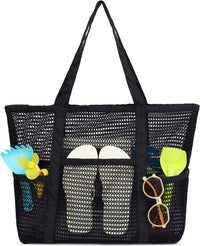 Buy 1, Get 1 FREE – Extra Large Transparent Mesh Beach Bag with 8 Pockets – ClearWave