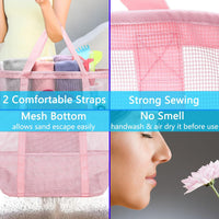 Buy 1, Get 1 FREE – Extra Large Transparent Mesh Beach Bag with 8 Pockets – ClearWave