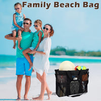 Buy 1, Get 1 FREE – Extra Large Transparent Mesh Beach Bag with 8 Pockets – ClearWave