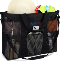 Buy 1, Get 1 FREE – Extra Large Transparent Mesh Beach Bag with 8 Pockets – ClearWave