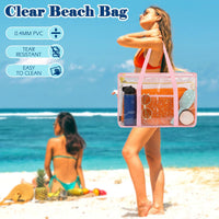 Buy 1, Get 1 FREE – Extra Large Transparent Mesh Beach Bag with 8 Pockets – ClearWave