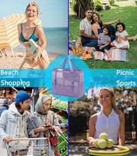 Buy 1, Get 1 FREE – Extra Large Transparent Mesh Beach Bag with 8 Pockets – ClearWave
