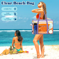 Buy 1, Get 1 FREE – Extra Large Transparent Mesh Beach Bag with 8 Pockets – ClearWave