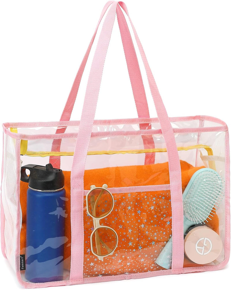 Buy 1, Get 1 FREE – Extra Large Transparent Mesh Beach Bag with 8 Pockets – ClearWave