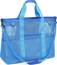 Buy 1, Get 1 FREE – Extra Large Transparent Mesh Beach Bag with 8 Pockets – ClearWave
