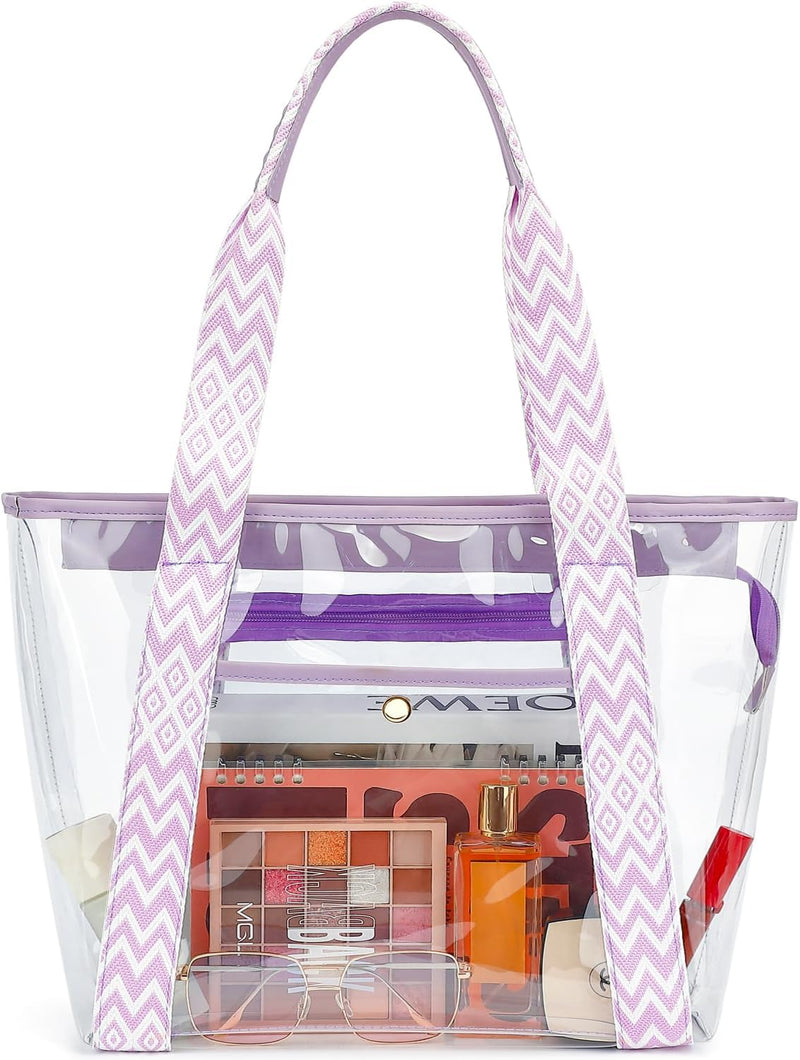 Buy 1, Get 1 FREE – Extra Large Transparent Mesh Beach Bag with 8 Pockets – ClearWave