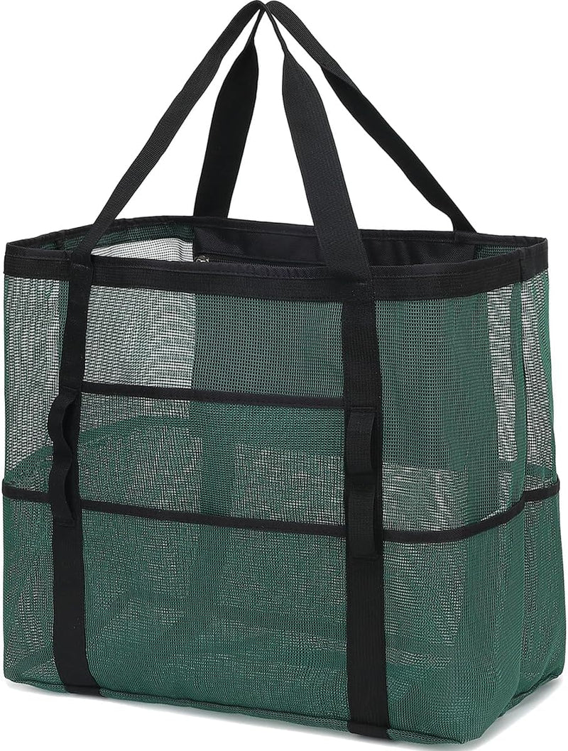 Buy 1, Get 1 FREE – Extra Large Transparent Mesh Beach Bag with 8 Pockets – ClearWave
