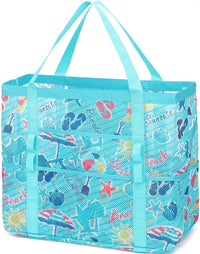 Buy 1, Get 1 FREE – Extra Large Transparent Mesh Beach Bag with 8 Pockets – ClearWave