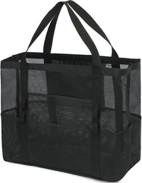 Buy 1, Get 1 FREE – Extra Large Transparent Mesh Beach Bag with 8 Pockets – ClearWave