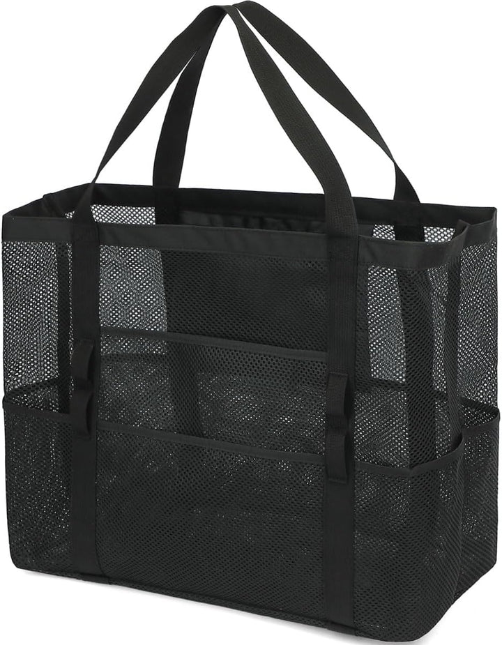 Buy 1, Get 1 FREE – Extra Large Transparent Mesh Beach Bag with 8 Pockets – ClearWave