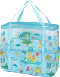 Buy 1, Get 1 FREE – Extra Large Transparent Mesh Beach Bag with 8 Pockets – ClearWave