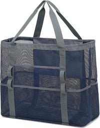 Buy 1, Get 1 FREE – Extra Large Transparent Mesh Beach Bag with 8 Pockets – ClearWave