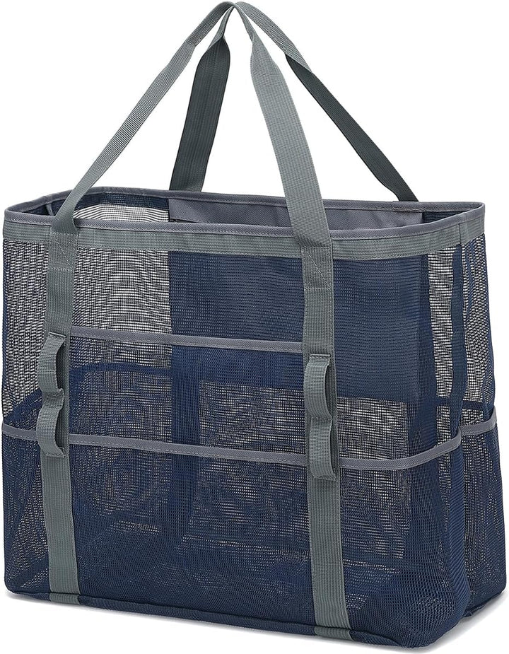 Buy 1, Get 1 FREE – Extra Large Transparent Mesh Beach Bag with 8 Pockets – ClearWave