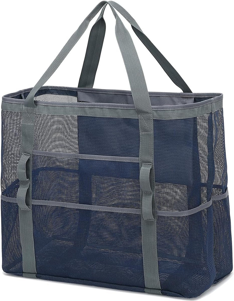 Buy 1, Get 1 FREE – Extra Large Transparent Mesh Beach Bag with 8 Pockets – ClearWave