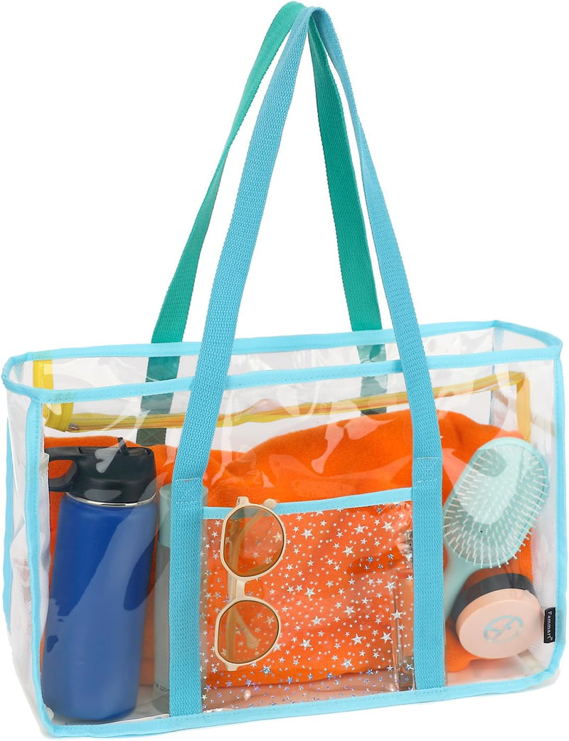 Buy 1, Get 1 FREE – Extra Large Transparent Mesh Beach Bag with 8 Pockets – ClearWave