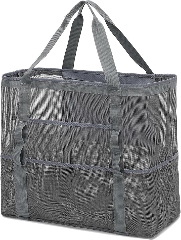Buy 1, Get 1 FREE – Extra Large Transparent Mesh Beach Bag with 8 Pockets – ClearWave