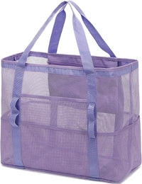 Buy 1, Get 1 FREE – Extra Large Transparent Mesh Beach Bag with 8 Pockets – ClearWave