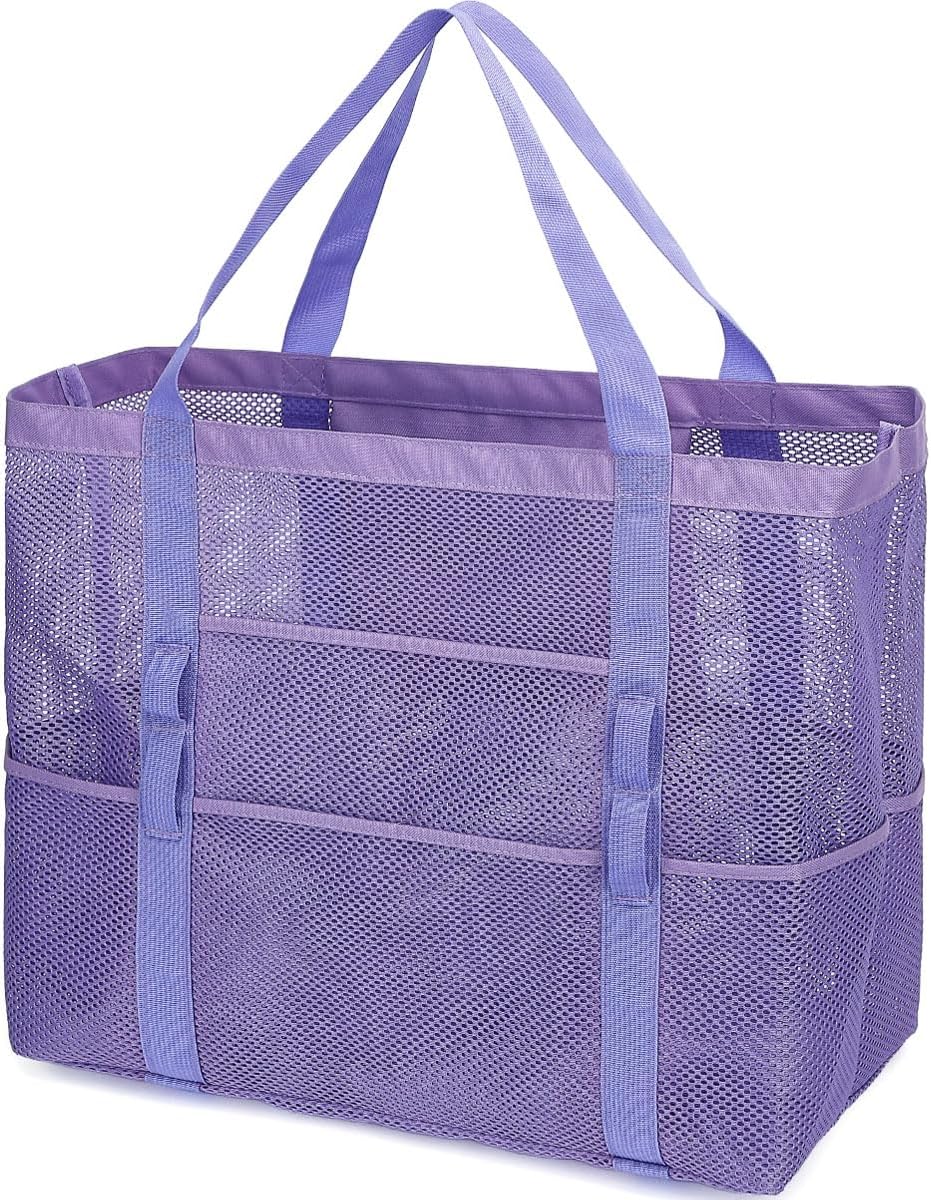 Buy 1, Get 1 FREE – Extra Large Transparent Mesh Beach Bag with 8 Pockets – ClearWave
