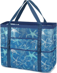 Buy 1, Get 1 FREE – Extra Large Transparent Mesh Beach Bag with 8 Pockets – ClearWave